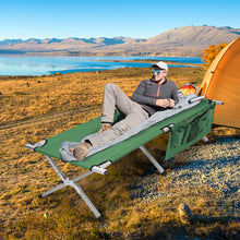 Load image into Gallery viewer, Folding Camping Cot Heavy-duty Camp Bed with Carry Bag-Green
