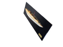Load image into Gallery viewer, Shamrock Brown/White Painted Half-Hull Model Boat Yacht Handmade
