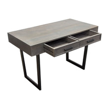 Load image into Gallery viewer, Hammond 2-Drawer Writing Desk in Solid Mango Wood Grey Finish &amp; Black Iron Legs by Diamond Sofa
