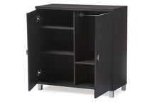 Load image into Gallery viewer, Baxton Studio Marcy Modern and Contemporary Dark Brown Wood Entryway Handbags or School Bags Storage Sideboard Cabinet
