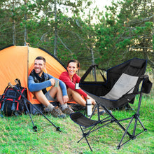 Load image into Gallery viewer, Hammock Camping Chair with Retractable Footrest and Carrying Bag-Black
