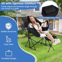 Load image into Gallery viewer, Hammock Camping Chair with Retractable Footrest and Carrying Bag-Black
