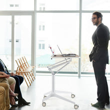 Load image into Gallery viewer, Height Adjustable Mobile Standing Desk with Detachable Holde-Natural
