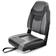Load image into Gallery viewer, High Back Folding Boat Seats with Black Grey Sponge Cushion and Flexible Hinges-1 Piece
