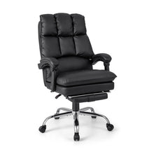 Load image into Gallery viewer, Ergonomic Adjustable Swivel Office Chair with Retractable Footrest-Black
