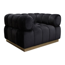 Load image into Gallery viewer, Image Low Profile Chair in Black Velvet w/ Brushed Gold Base by Diamond Sofa
