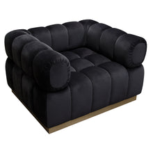 Load image into Gallery viewer, Image Low Profile Chair in Black Velvet w/ Brushed Gold Base by Diamond Sofa
