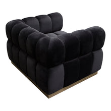 Load image into Gallery viewer, Image Low Profile Chair in Black Velvet w/ Brushed Gold Base by Diamond Sofa
