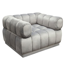 Load image into Gallery viewer, Image Low Profile Chair in Platinum Grey Velvet w/ Brushed Silver Base by Diamond Sofa

