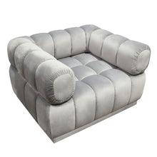 Load image into Gallery viewer, Image Low Profile Chair in Platinum Grey Velvet w/ Brushed Silver Base by Diamond Sofa
