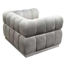Load image into Gallery viewer, Image Low Profile Chair in Platinum Grey Velvet w/ Brushed Silver Base by Diamond Sofa
