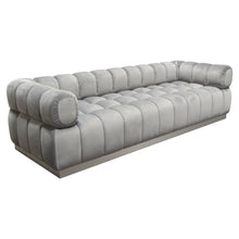 Load image into Gallery viewer, Image Low Profile Sofa in Platinum Grey Velvet w/ Brushed Silver Base by Diamond Sofa
