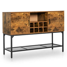 Load image into Gallery viewer, Industrial Kitchen Buffet Sideboard with Wine Rack and 2 Doors-Rustic Brown
