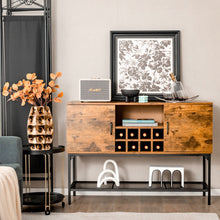 Load image into Gallery viewer, Industrial Kitchen Buffet Sideboard with Wine Rack and 2 Doors-Rustic Brown
