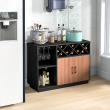 Load image into Gallery viewer, Industrial Sideboard Cabinet with Removable Wine Rack and Glass Holder
