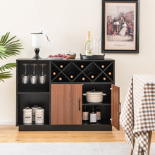 Load image into Gallery viewer, Industrial Sideboard Cabinet with Removable Wine Rack and Glass Holder
