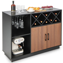 Load image into Gallery viewer, Industrial Sideboard Cabinet with Removable Wine Rack and Glass Holder
