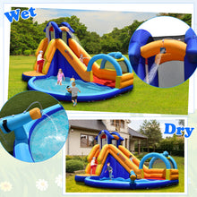 Load image into Gallery viewer, Inflatable Bouncy House with Slide and Splash Pool without Blower
