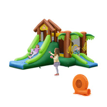 Load image into Gallery viewer, Kids Inflatable Jungle Bounce House Castle with 750W Blower
