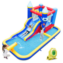 Load image into Gallery viewer, Inflatable Water Slide Bounce House with 680W Blower and 2 Pools
