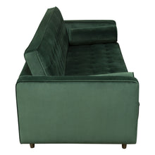 Load image into Gallery viewer, Juniper Tufted Sofa in Hunter Green Velvet with (2) Bolster Pillows by Diamond Sofa

