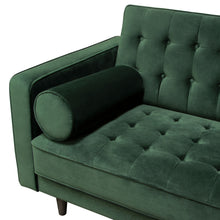 Load image into Gallery viewer, Juniper Tufted Sofa in Hunter Green Velvet with (2) Bolster Pillows by Diamond Sofa
