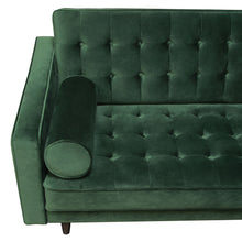Load image into Gallery viewer, Juniper Tufted Sofa in Hunter Green Velvet with (2) Bolster Pillows by Diamond Sofa
