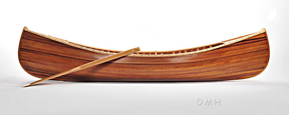 Wooden Canoe With Ribs Matte Finish- 6'L