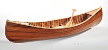 Load image into Gallery viewer, Wooden Canoe With Ribs Matte Finish- 6&#39;L
