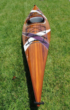 Load image into Gallery viewer, Wooden Kayak with White &amp; Purple Ribbon 15 ft

