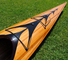 Load image into Gallery viewer, Wooden Kayak with arrows design 17 ft
