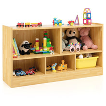 Load image into Gallery viewer, Kids 2-Shelf Bookcase 5-Cube Wood Toy Storage Cabinet Organizer-Beige
