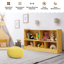 Load image into Gallery viewer, Kids 2-Shelf Bookcase 5-Cube Wood Toy Storage Cabinet Organizer-Beige
