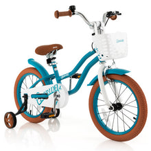 Load image into Gallery viewer, 16 Inch Kids Bike with Front Handbrake and 2 Training Wheels-Turquoise
