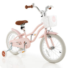Load image into Gallery viewer, 16 Inch Kids Bike with Front Handbrake and 2 Training Wheels-Pink
