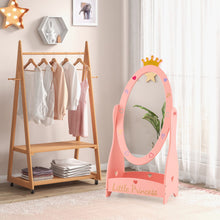 Load image into Gallery viewer, Kids Full Length Mirror with 360 Degree Rotatable Design and Shelf-Pink
