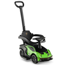 Load image into Gallery viewer, 3-in-1 Licensed Lamborghini Ride on Push Car with Handle Guardrail-Green
