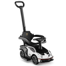 Load image into Gallery viewer, 3-in-1 Licensed Lamborghini Ride on Push Car with Handle Guardrail-White
