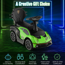 Load image into Gallery viewer, 3-in-1 Licensed Lamborghini Ride on Push Car with Handle Guardrail-Green
