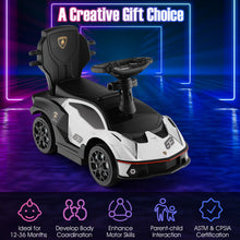 Load image into Gallery viewer, 3-in-1 Licensed Lamborghini Ride on Push Car with Handle Guardrail-White
