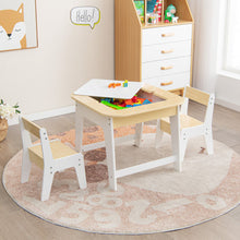 Load image into Gallery viewer, Kid&#39;s Table and Chairs Set with Double-sized Tabletop-Natural
