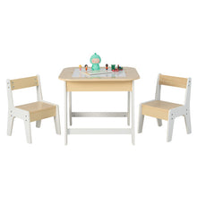 Load image into Gallery viewer, Kid&#39;s Table and Chairs Set with Double-sized Tabletop-Natural
