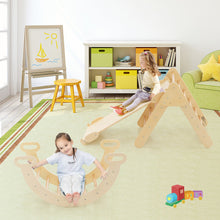 Load image into Gallery viewer, Wooden Kids Climber Toys with Triangle Arch Ramp for Sliding Climbing-Natural
