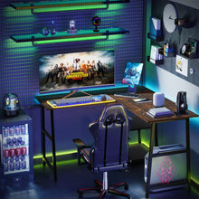 Load image into Gallery viewer, L Shaped Corner Computer Desk with Storage Shelves-Brown
