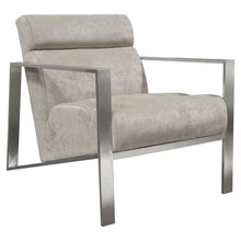 Load image into Gallery viewer, La Brea Accent Chair in Champagne Fabric with Brushed Stainless Steel Frame by Diamond Sofa
