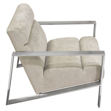 Load image into Gallery viewer, La Brea Accent Chair in Champagne Fabric with Brushed Stainless Steel Frame by Diamond Sofa
