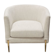 Load image into Gallery viewer, Lane Chair in Light Cream Fabric with Gold Metal Legs by Diamond Sofa
