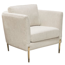 Load image into Gallery viewer, Lane Chair in Light Cream Fabric with Gold Metal Legs by Diamond Sofa

