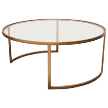 Load image into Gallery viewer, Lane 2PC Round Nesting Set in Brushed Gold Frame w/ Clear Tempered Glass Tops by Diamond Sofa
