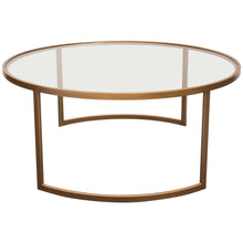 Load image into Gallery viewer, Lane 2PC Round Nesting Set in Brushed Gold Frame w/ Clear Tempered Glass Tops by Diamond Sofa
